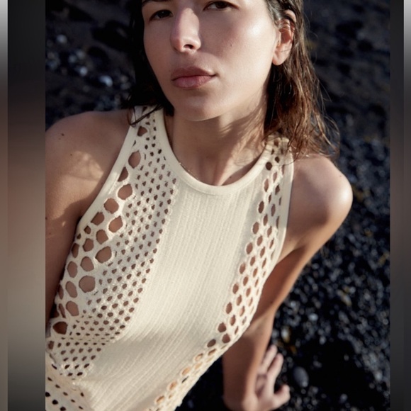 NWT ZARA Open Knit Beach CoverUp Dress - Picture 4 of 8